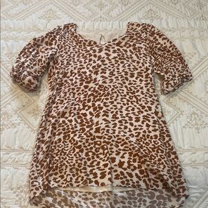 Leopard Print Puff Sleeve Dress